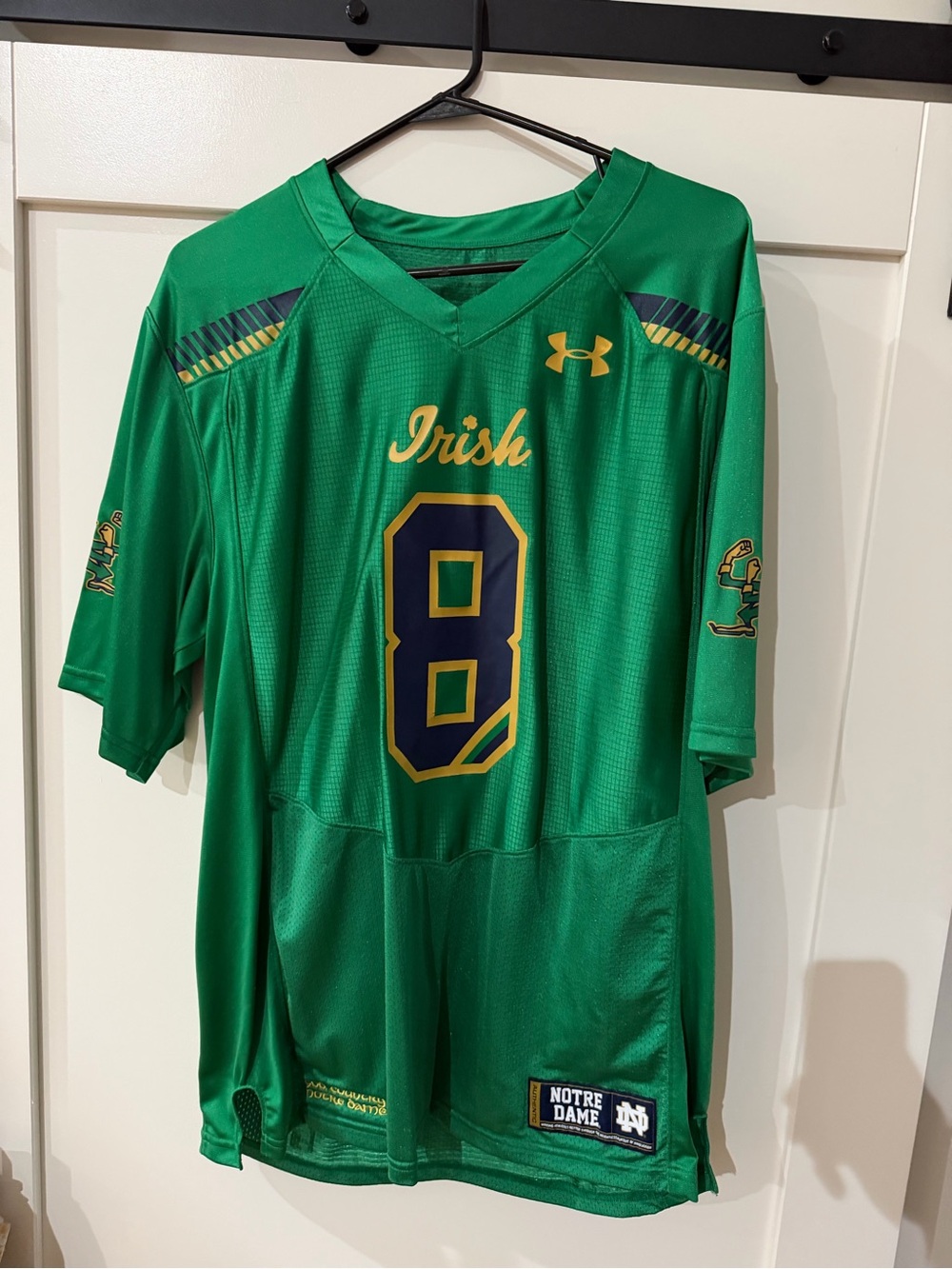 Under Armour Notre Dame Green 'Irish' Number 8 Jersey